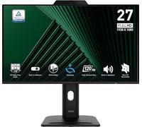 MSI PRO MP272PMG, 61.0 cm IPS 1920x1080 (FHD) Computer Monitor, 120Hz, Webcam, Adaptive Synch, EPEAT Silver, HDMI, DisplayPort, VGA Port, VESA Mountable, Tiltable, Height-Adjustable, Speaker, 1ms