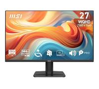 MSI PRO MP275Q E14 27-Inch WQHD Computer Monitor, 2560x1440 IPS, 144Hz, 1ms, HDR ready, Adaptive-Sync, Eye care, Built-in speaker, HDMI 2.0b, DP 1.2a, Frameless, Tilt Adjustable, Vesa Mount, Black