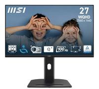 MSI Pro MP275QPG 27 Inch Monitor, QHD (2560 x 1440), 100Hz, IPS, 1ms, 2x HDMI 2.0b, 1x DP 1.2a output, Built-in Speakers, Anti-Glare, Anti-Flicker, Less Blue light, TÜV Certified, VESA, Kensington, 4-