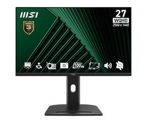 MSI PRO MP275QPG 27 Inch WQHD Office Monitor - 2560 x 1440 IPS Panel, 100Hz, Eye-Friendly Screen, VESA Mountable, Display Kit Support, 4-Way Adjustable - HDMI, DisplayPort