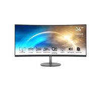 MSI PRO MP341CQ 34" Curved Monitor, 1500R, UWQHD (3440 x 1440), 21:9, 100Hz, VA, 4ms, HDMI, VGA, Built-in Speakers, Anti-Glare, Anti-Flicker, Less Blue light, TÜV Certified, VESA, Kensington