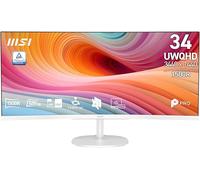 msi PRO MP341CQW E12 Computer Screen 34" VA 3440 x 1440 (UWQHD), 120 Hz, Adaptive Sync, HDMI, DisplayPort, VESA Mount, Speaker, 1ms, White