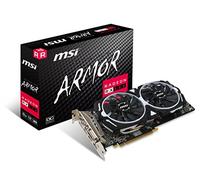 MSI RADEON RX 580 ARMOR 8G OC Graphics Card '8GB GDDR5, 1366Hz, AMD Polaris 20 XTX GPU, 2x DisplayPort, 2x HDMI, DVI-D, Dual Fan Cooling System'