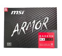 MSI RADEON RX 580 ARMOR 8G OC Graphics Card '8GB GDDR5, Core Count 2304, Boost Clock 1366Hz, 2x DisplayPort, 2x HDMI, DVI-D, Dual Fan Cooling System, PCI-E Gen3 x16, AMD'