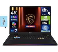 msi Raider 18 HX AI Gaming Laptop 18" 120Hz Mini LED 4K Display (Intel Ultra 9-285HX, GeForce RTX 5080, 64GB DDR5, 2x2TB SSD, Copilot, FP Reader, Thunderbolt 5, Win11Home) w/Dockztorm Hub
