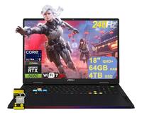 MSI Raider 18 HX Gaming AI PC Laptop 18" QHD+ IPS 240Hz (100% DCI-P3) Intel 24-core Ultra 9 Series 2 285HX (Beats i9-14900HX) 64GB RAM 4TB SSD GeForce RTX 5080 GDDR7 DLSS4 Win11 ICP Hub w/Copilot AI