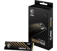 MSI SPATIUM M460 SSD 1TB - PCIe 4.0 NVMe M.2 Internal Solid State Drive, 5000MB/s Read & 4500MB/s Write, 3D NAND, Built-In Data Security, MSI Center - 5 Year Warranty (600 TBW)
