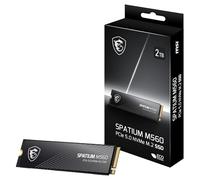 MSI SPATIUM M560 SSD 2TB - PCIe 5.0 NVMe M.2 Internal Solid State Drive, 10,300MB/s Read & 8,700MB/s Write, 3D NAND, Built-In Data Security, Center - 5 Year Warranty (1200 TBW)