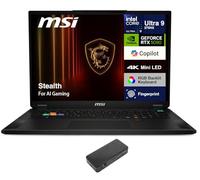 msi Stealth AI Gaming Laptop 18" 4K (Intel Ultra 9-275HX, GeForce RTX 5090 24GB, 64GB DDR5, 4TB PCIe SSD, Win 11 Pro) w/USB-C Dock