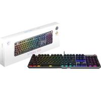 MSI STRIKE 600, QWERTY, UK Layout - KAILH MIDNIGHT PRO SILENT TACTILE SWITCHES - Ergonomic Keycaps, Anti-slip Base, Per-key RGB Mystic Light, USB 2.0 - Full-Sized