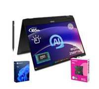 MSI Summit A16 AI Copilot 2-in-1 Business Laptop, 16" WQXGA 2560 * 1600 Touchscreen 165Hz, AMD Ryzen AI 9 365, 32GB RAM, 2TB SSD, Wi-Fi 7, Fingerprint, Win11 Pro, Bundle with Adata 512GB External SSD