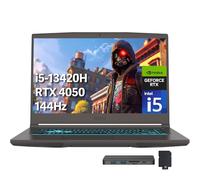 msi Thin 15 15.6" FHD 144Hz Gaming Laptop, Intel i5-13420H, NVIDIA GeForce RTX 4050, 32GB DDR4 RAM, 2TB PCIe SSD, Backlit Keyboard, Wi-Fi 6E, HD Camera, Windows 11, Gray, 256GB Docking Station Set