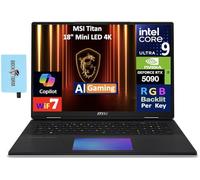 msi Titan AI Gaming Laptop 18" 120Hz Mini LED 4K Display (Intel Ultra 9-285HX, GeForce RTX 5090 24GB, 64GB DDR5, 2x8TB PCIe SSD (16TB), Per Key RGB KB, Win 11 Pro) w/DKZ USB Port Expander