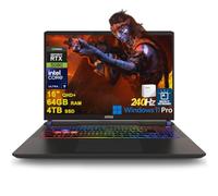 MSI Vector 16 HX AI Gaming Laptop 16" QHD+ (2560x1600) 240Hz 100% DCI-P3 Intel 24-core Ultra 9 275HX (>i9-14900HX) 64GB RAM 4TB SSD GeForce RTX 5080 16GB (Up 1334 AI TOPS) RGB Backlit Win11Pro ICP Acc