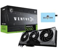 MSI Ventus 3X FeForce RTX 5090 OC Edition 32 GB GDDR7, PCI Express Gen 5, Core Clocks Extreme: 2452 MHz, CUDA CORES 21760 Units, Memory Speed 28 Gbps, Bundle with Dockztorm Hub