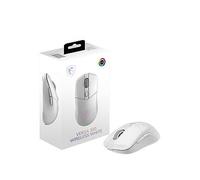 MSI Versa 300 Wireless White Gaming Mouse - 8000 DPI Optical Sensor, 1000 Hz Polling, Symmetrical, 30M+ Click Kailh Micro Switches, 6 Buttons, 50-Hour Battery, 1ms Latency, RGB, 60g - Wired/Wireless