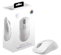 MSI Versa 300 Wireless White Gaming Mouse, 8000 DPI, 30M+ Clicks Kailh Switch, Optical Sensor, Ergonomic Ambitextrous Hand Design, RGB Light