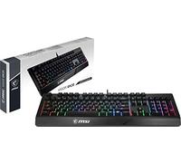 MSI Vigor GK20 Gaming Keyboard (UK Layout) - Membrane Switches, Water Resistant, Static Multi-Color, Lighting & Media Hotkeys, Anti-slip Base, Gold-Plated USB 2.0 - Full-Sized