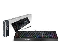 MSI VIGOR GK20 RGB Gaming Keyboard ' UK Layout, Membrane switches, Rainbow RGB Lighting effect, Ergonomic keycaps, Hotkeys for media and lighting control, water repellent keyboard design'