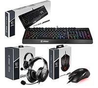 MSI VIGOR GK20 RGB Keyboard with IMMERSE GH20 Headset (Wired Inline Controller) and CLUTCH GM08 Optical Mouse (4200 DPI Sensor, Red LED)