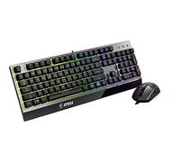 MSI VIGOR GK30 COMBO Gaming Keyboard (UK Layout) + Gaming Mouse Bundle - Mech-Membrane Switches, 6-Zone RGB Lighting Keyboard, Dual-Zone RGB Lighting Mouse, 5000 DPI Optical Sensor, Symmetrical