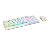 MSI VIGOR GK30 COMBO White, QWERTY, UK Layout - Gaming Keyboard + Mouse Bundle, Mech-Membrane Switches, 6-Zone RGB Lighting Keyboard, Dual-Zone RGB L