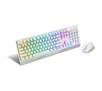 MSI VIGOR GK30 COMBO White, QWERTY, UK Layout - Gaming Keyboard + Mouse Bundle, Mech-Membrane Switches, 6-Zone RGB Lighting Keyboard, Dual-Zone RGB L