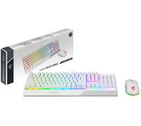 MSI VIGOR GK30 COMBO WHITE UK RGB MEMchanical Gaming Keyboard + Clutch GM11 WHITE Gaming Mouse ' UK Layout 6-Zone RGB Lighting Keyboard Dual-Zone RGB Lighting Mouse 5000 DPI Optical Sensor Center'