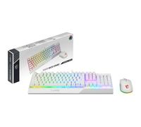 MSI VIGOR GK30 COMBO WHITE UK RGB MEMchanical Gaming Keyboard + Clutch GM11 WHITE Gaming Mouse ' UK Layout 6-Zone RGB Lighting Keyboard Dual-Zone RGB Lighting Mouse 5000 DPI Optical Sensor Center'