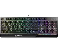 MSI Vigor GK30 RGB Gaming Keyboard, 6-Zone RGB Lighting, Water Repellent & Splash-Proof, Mechanical-Like Plunger Switches, Black