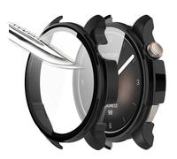 Msiall [2 Pieces Black Tempered Glass Screen Protector Film, 9H Hardness PC Case, Bumper, Slim Full Protective Case for Amazfit Balance Smart