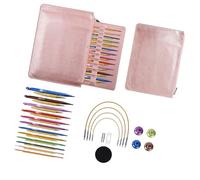 Msioytog 12Pairs Interchangeable Tunisian Crochet Hook Set 3.0mm-10mm Aluminum Circular Knitting Needle for Sweater Blanket Bag Interchangeable Crochet Needle