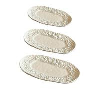 Msioytog 3PCs Exquisite Stone Finish Small Plates for Toy Home Decoration Realistic Tableware Encourages Childrens Creativity Alloy Model House Dinnerware