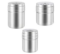 Msioytog 3pcs Nonrust Steel Seasonings Jars Sturdy Multiple Capacity Simple Styles Care for Pantries Organization Seasonings Container