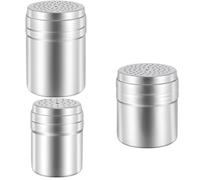Msioytog 3pcs Nonrust Steel Seasonings Jars Sturdy Multiple Capacity Simple Styles Care for Pantries Organization Seasonings Container