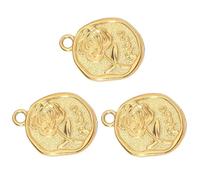 Msioytog 3Pcs Sturdy Stainless Steel Gold Plated Flower Charm for Creating Fashionable Necklaces Earrings and Bracelets Ladies Jewelry