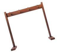 Msioytog 5 Hook Wooden Wind Chimes Rack Multipurpose Easy Assembly Display Stand Gongs Holder for Meditations Room Garden Decors Wind Chimes Rack
