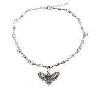 Msioytog Alloy Hollow Skull Moth Choker Necklace Women Hip-hop Gothic Punk Barbed Wire Little Thorns Chain Choker Gifts Thorns Necklace Men
