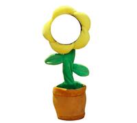 Msioytog Anthropomorphic Flower Sculpture with Speaking Dancing Functions in Rose Yellow Solar Flower Toy Singing Dancing Toy Rechargeable