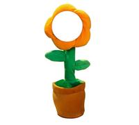 Msioytog Anthropomorphic Flower Sculpture with Speaking Dancing Functions in Rose Yellow Solar Flower Toy Singing Dancing Toy Rechargeable