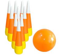 Msioytog Celebratory Party Bowling Set with 10 Air Filled Candy Screws and Sphere for Halloween Christmas Family Gatherings Halloween Festival Games Inside