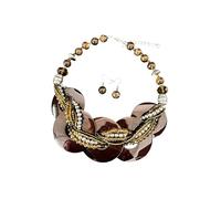 Msioytog Contemporary Shell Jewelry Ensembles Necklace with Matching Earrings Versatile Wear From Beach to Dinner 125g Premium Chain Shell Necklace Set