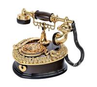 Msioytog Decorative Classical Telephone Music Box with Functional Rotary Dials and Melodies Antique Landline Phone Ornament Gift Telephone Model