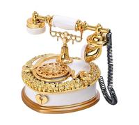 Msioytog Decorative Classical Telephone Music Box with Functional Rotary Dials and Melodies Antique Landline Phone Ornament Gift Telephone Model