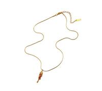 Msioytog Enameled Fish Charm Necklace Stainless Steel 18k Gold Plated Jewelry for Women Summers Holiday Gift Holiday Accessory