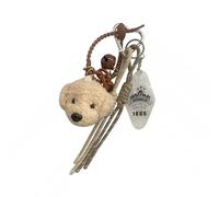 Msioytog Fun Bear Dog Keychain Plush Toy for Purses and Backpack Soft Fabric Bag Pendant Polyester Keychain Bear Lover Gift