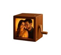 Msioytog Mechanical Flipping Photo Book Offering LED Lighting and Memories Engravings Texture Suitable for Various Occasion Photo Flipping Book