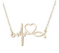 Msioytog Modern Hospital Theme Collarbone Chain Stainless Steel ECG Necklace Creative Jewelry Nurses and Doctors Minimalist Clavicle Chain