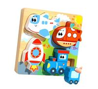 Msioytog Multi Age Childrens Wooden Puzzle Toy Board Animal Theme 3D Learning Promoting Spatial Awareness Educational