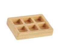Msioytog Natural Wood Tiny Compartment Tray Model House Playset Child-Safe Edges Educational Toy Tinyature Display Tray